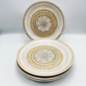 Set of 4 Vtg Franciscan Earthenware Hacienda Gold 8.25" Salad Plate MCM Preloved